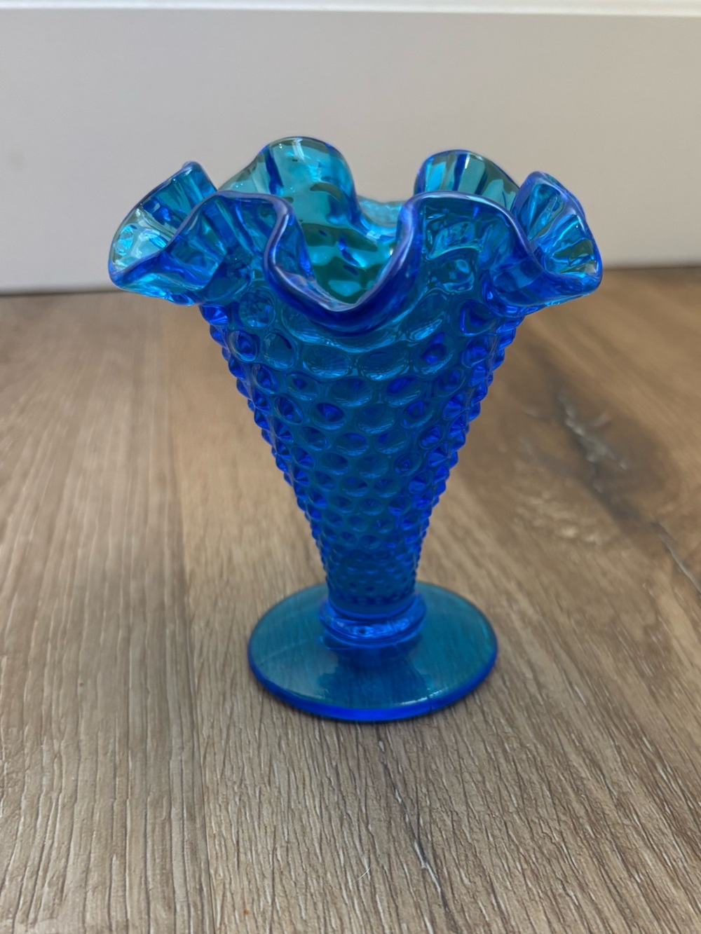 Fenton Blue Hobnail Glass Vase Decorative Home Accent Vintage